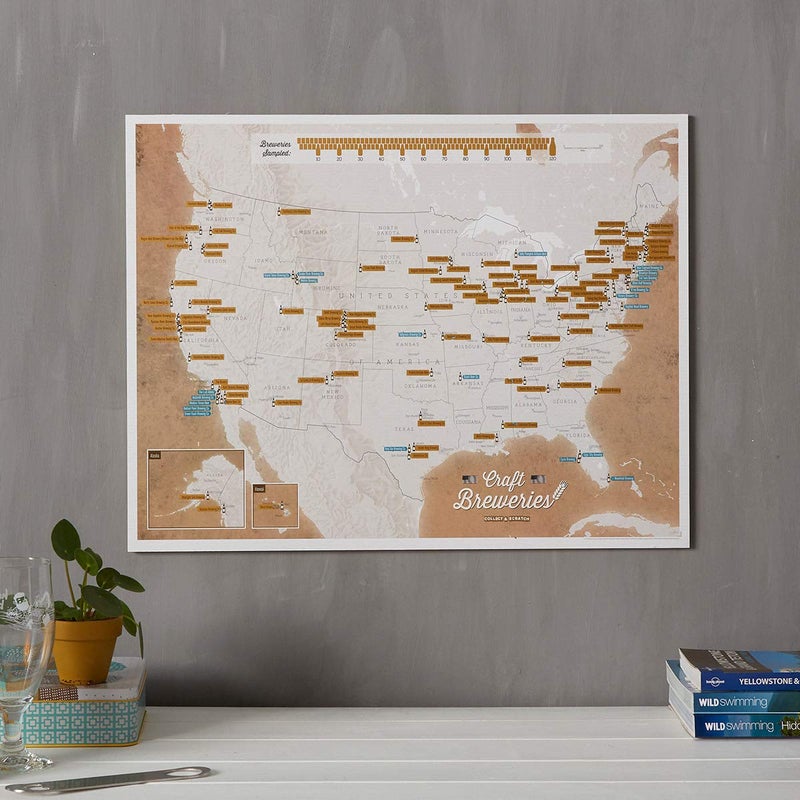 Maps International Scratch Off USA Map Craft Breweries Poster - Beer Enthusiast Gifts - Maps International - 17 x 22 inches - Image 2